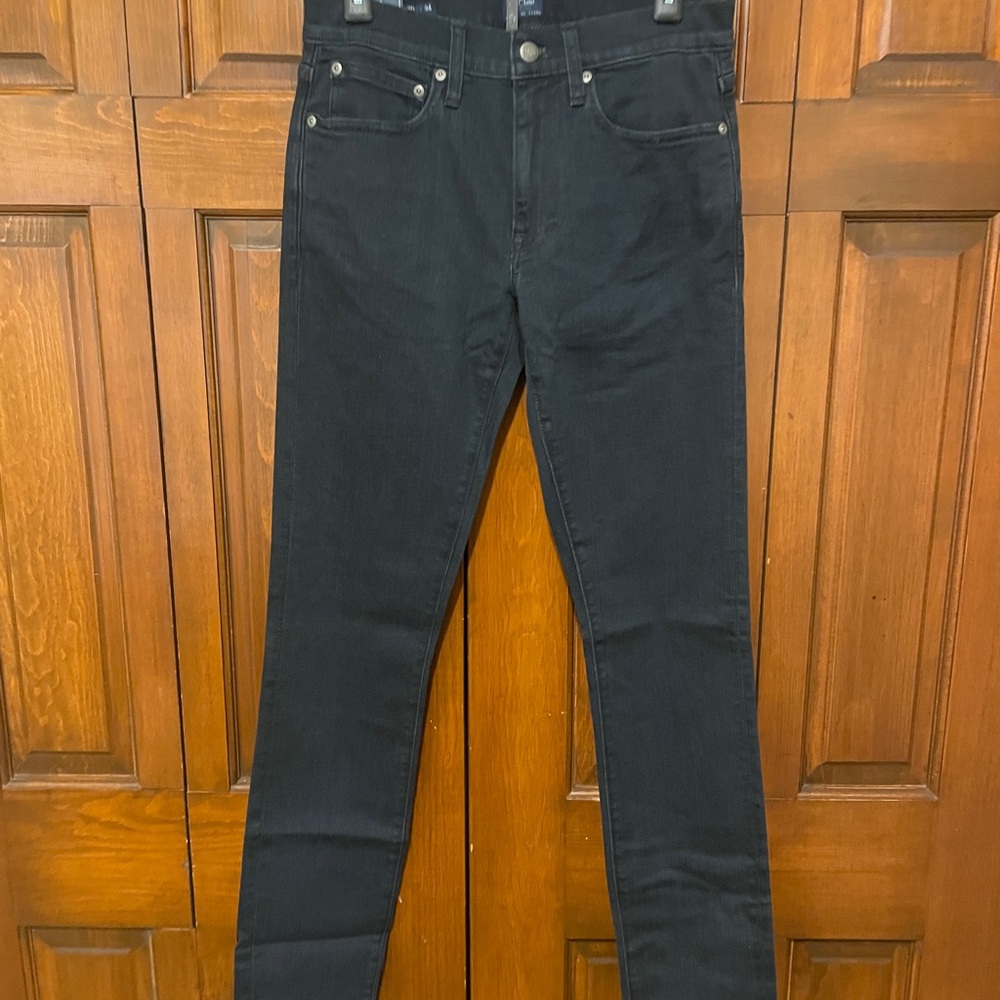 J Crew Men’s 250 Skinny Fit Pants Size W30 L34 Color Black Stretch Denim.